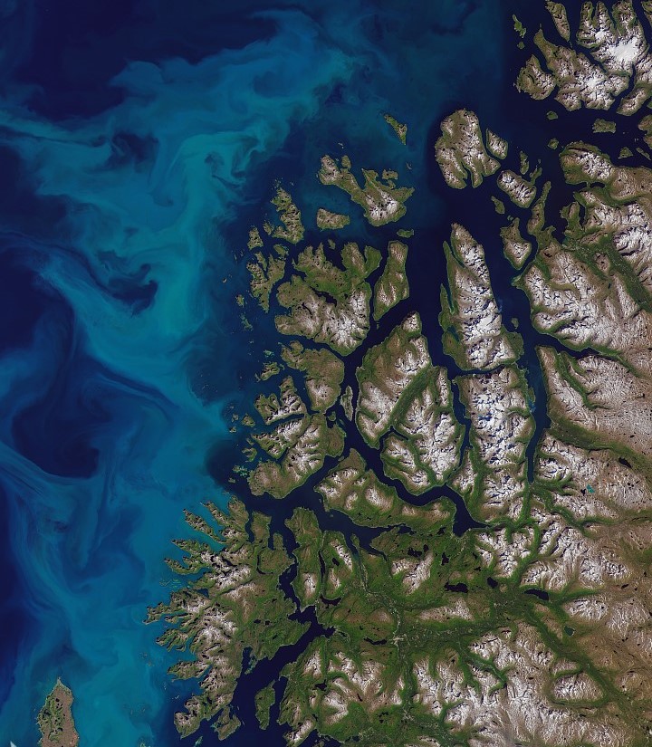 Plankton bloom off north-west coast of Norway